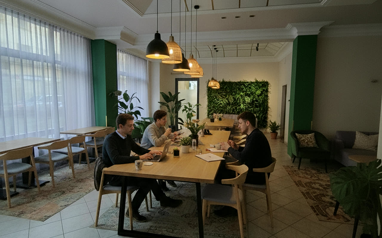 Der historische Saal als Community-Lounge